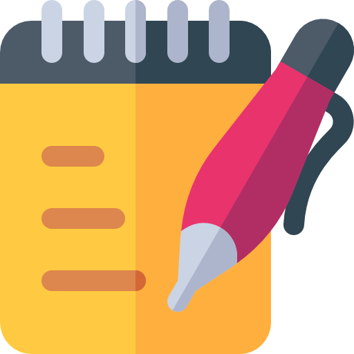 A notebook with a pen